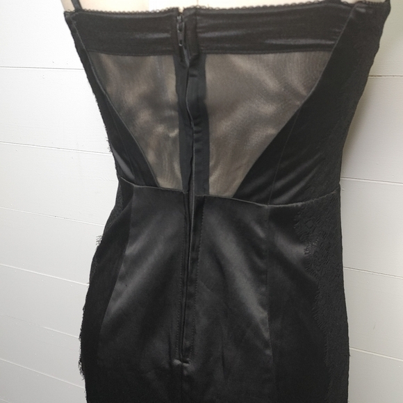 Guess satin and lace bodycon little black dress size 3 - Picture 7 of 16